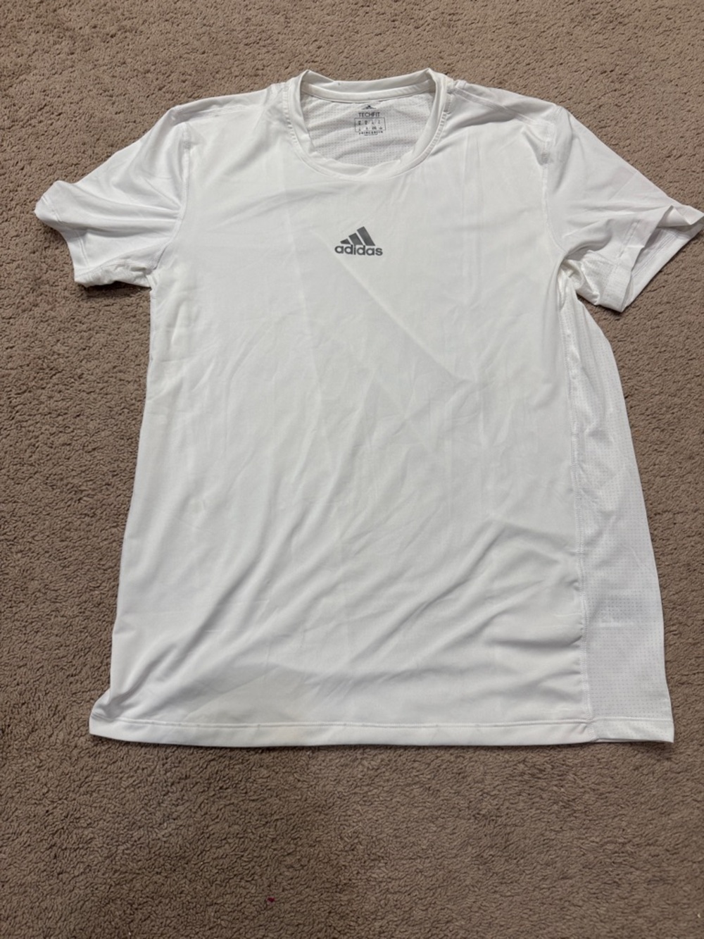 adidas White Short Sleeve Performance Tee